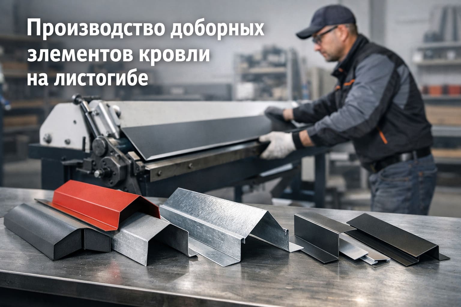 Производство доборных элементов кровли на листогибе